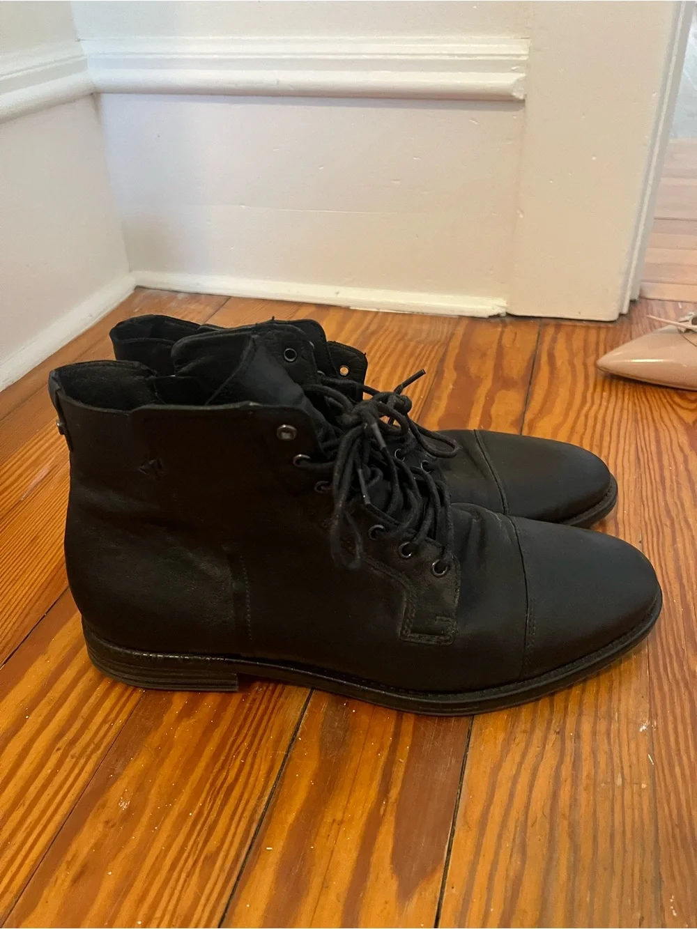 Aldo Black Men's Lace-Up Combat Boots
